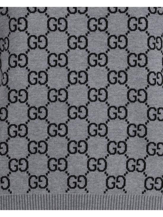 25FW 구찌 리버서블 GG 울 자카드 탑 798159XKD8T1045 GRAY DOM - GUCCI