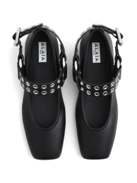 25FW 알라이아 플랫 슈즈 AA3A041CK290 999 Black - ALAIA