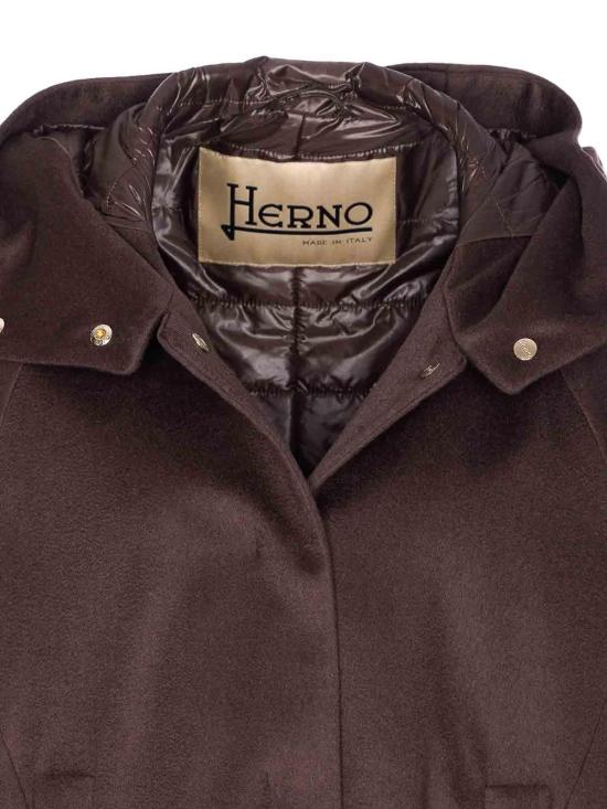  에르노 퓨어 캐시미어 & 울트라라이트 나일론 케이프 GI000334D381268800 Brown - HERNO