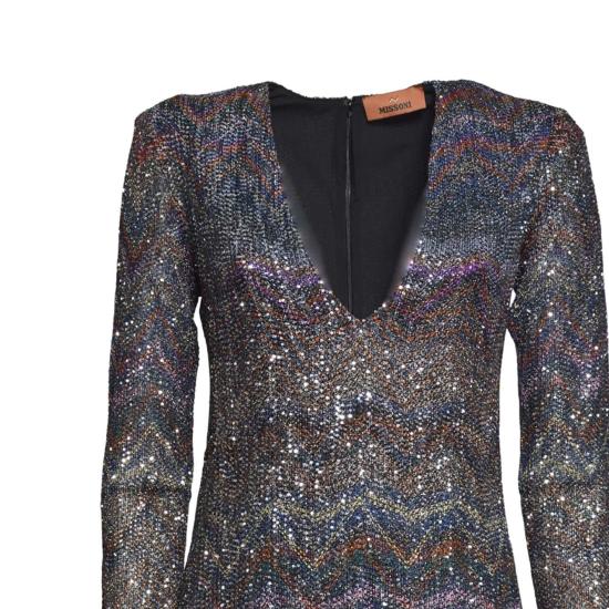 25FW 미소니 미디 원피스 DS25WG1NBC005G S91P6 MultiColour - MISSONI