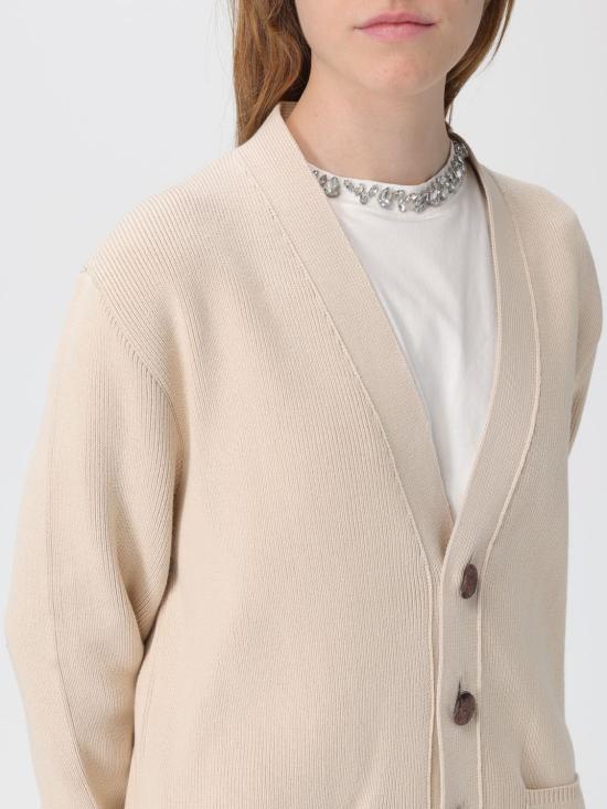 25FW 골든구스 Golden 레터링 가디건 GWP00950P00197255550 Beige - GOLDEN GOOSE