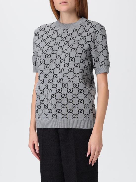 25FW 구찌 리버서블 GG 울 자카드 탑 798159XKD8T 1045 Grey - GUCCI