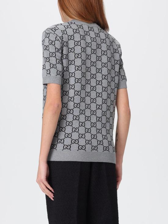 25FW 구찌 리버서블 GG 울 자카드 탑 798159XKD8T 1045 Grey - GUCCI