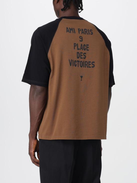 25FW 아미 반팔 티셔츠 HTS3507262 162 Brown - AMI