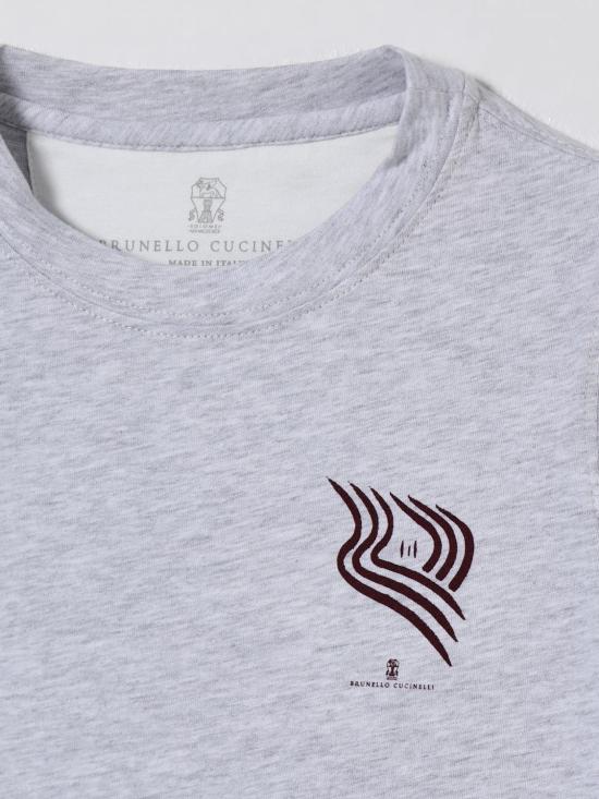 25FW [키즈] 브루넬로 쿠치넬리 티셔츠 B0B13T177 C8080 Grey - BRUNELLO CUCINELLI