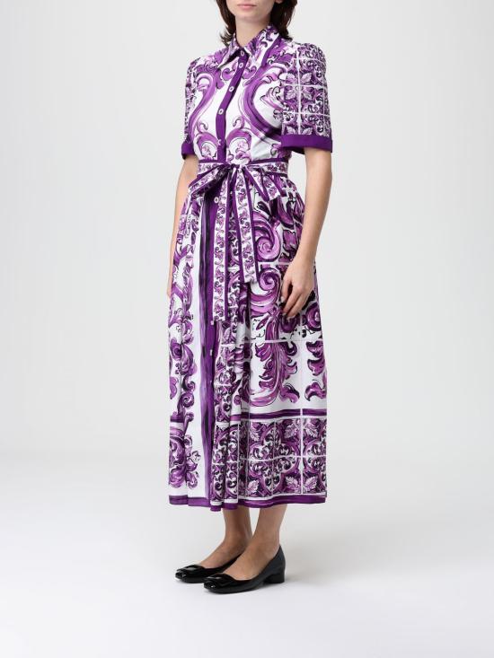 25FW 돌체앤가바나 롱 원피스 F6JFNTFI5JP HP5DQ Violet - DOLCE & GABBANA