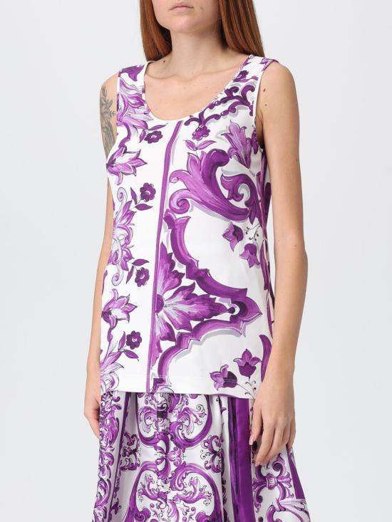 25FW 돌체앤가바나 민소매 티셔츠 F7AV2TFS8C0 IP3TN Violet - DOLCE & GABBANA