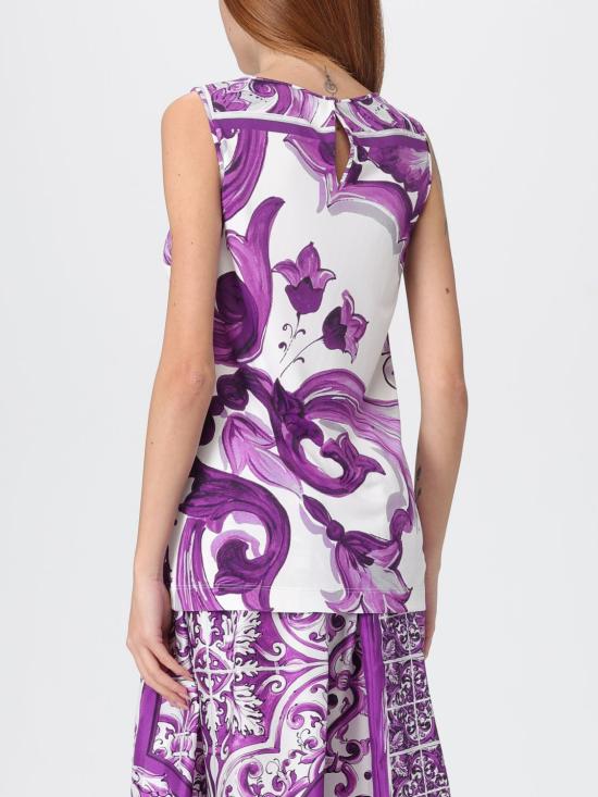 25FW 돌체앤가바나 민소매 티셔츠 F7AV2TFS8C0 IP3TN Violet - DOLCE & GABBANA