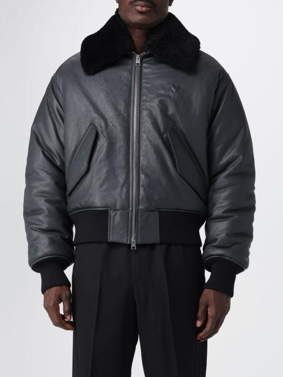 25FW 아미 가죽 자켓 HJK857LH0044 020 Grey