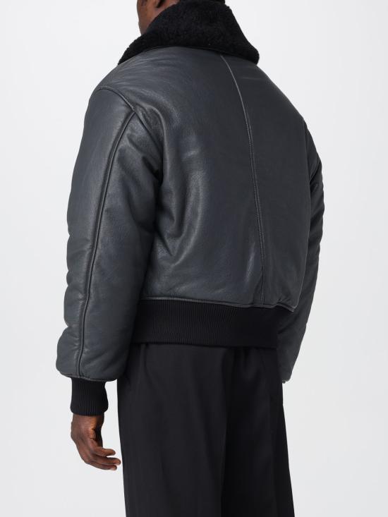25FW 아미 가죽 자켓 HJK857LH0044 020 Grey - AMI