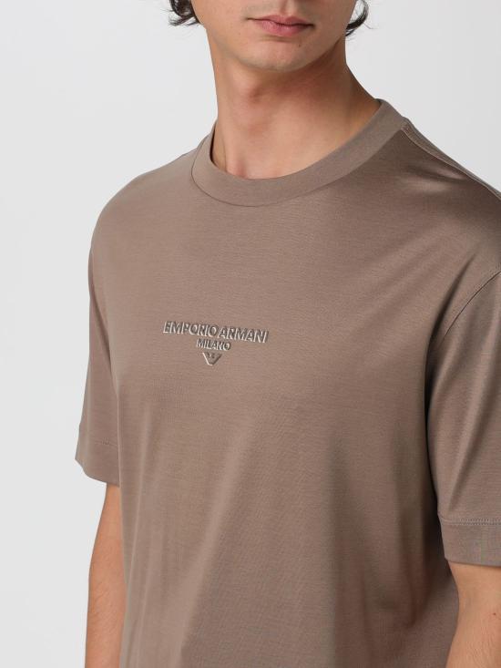 25FW 엠포리오 아르마니 반팔 티셔츠 EM002838AF10761 U6189 Mud - EMPORIO ARMANI