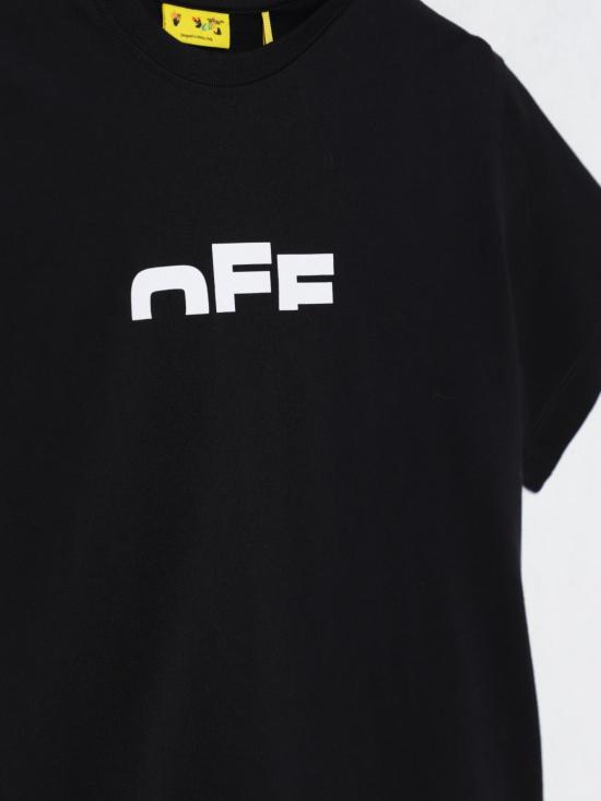 25FW [키즈] 오프화이트 티셔츠 OBAA002F25JER002 1001 Black - OFF WHITE