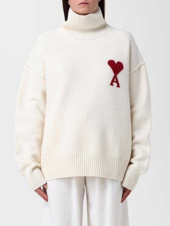 26FW 아미 ADC 터틀넥 스웨터 UKS839018 154 White