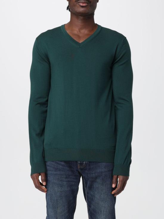 25FW 휴고보스 V넥 메리노 울 스웨터 50474172 385 Green