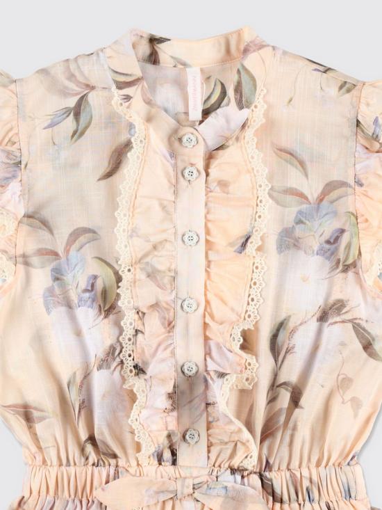 25FW [키즈] 짐머만 트레이닝 웨어 1223YSS255 CRMBOTFLO White - ZIMMERMANN