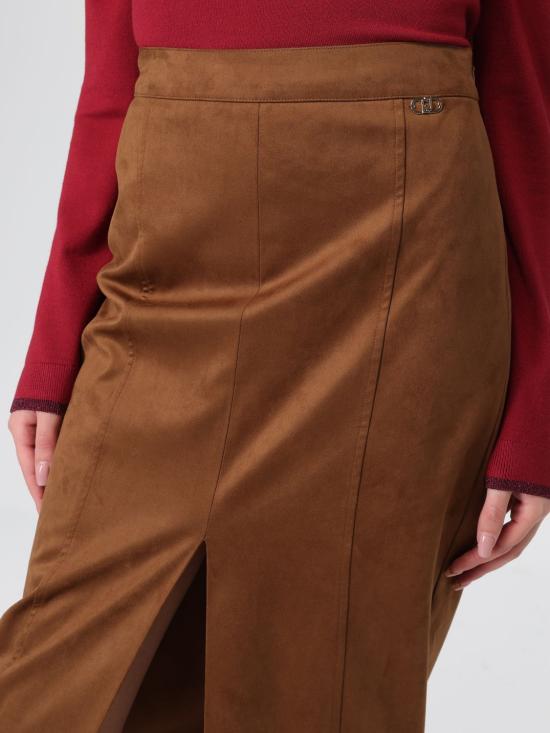 25FW 리우조 미디 스커트 MF5186E1090 X0506 Brown - LIU JO