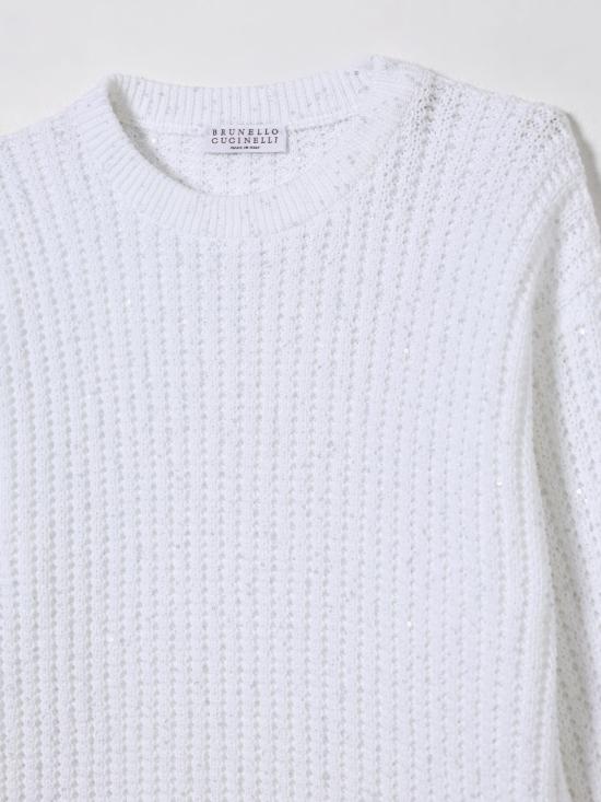 25FW [키즈] 브루넬로 쿠치넬리 풀오버 BDVM78100 CJ159 White - BRUNELLO CUCINELLI