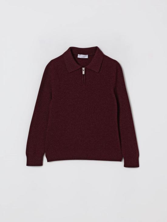 25FW [키즈] 브루넬로 쿠치넬리 폴로 셔츠 B22M11115 CEG54 Burgundy