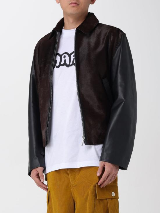 25FW 마르니 가죽 자켓 JUMY0189QUULV883 00N99 Black - MARNI