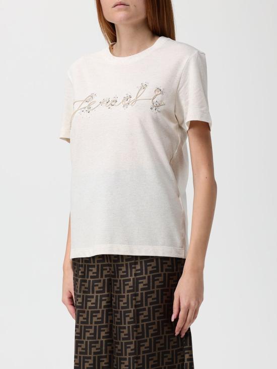 25FW 펜디 반팔 티셔츠 FS7254ASMH F1SAZ Beige - FENDI