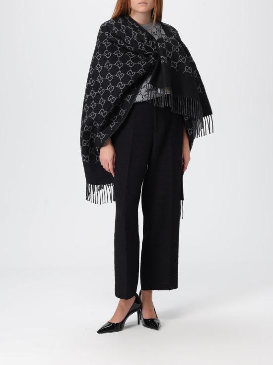 25FW 구찌 울 부클레 팬츠 울 부클레  837421Z7ATM 1000 Black - GUCCI