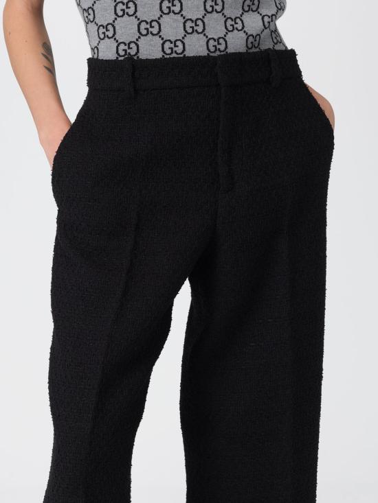25FW 구찌 울 부클레 팬츠 울 부클레  837421Z7ATM 1000 Black - GUCCI
