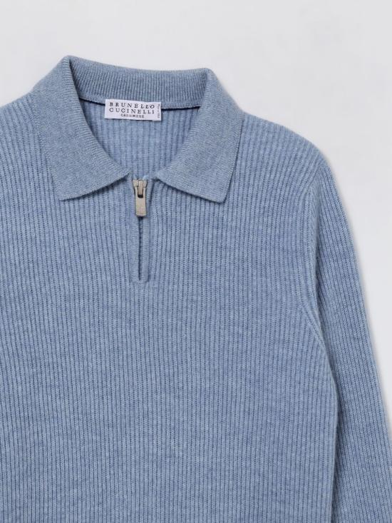 25FW [키즈] 브루넬로 쿠치넬리 폴로 셔츠 B22M11115 CFF33 Sky - BRUNELLO CUCINELLI