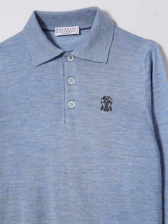 25FW [키즈] 브루넬로 쿠치넬리 폴로 셔츠 BSYM84315 CFF33 Sky - BRUNELLO CUCINELLI