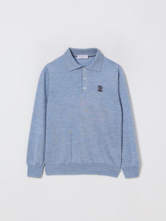 25FW [키즈] 브루넬로 쿠치넬리 폴로 셔츠 BSYM84315 CFF33 Sky