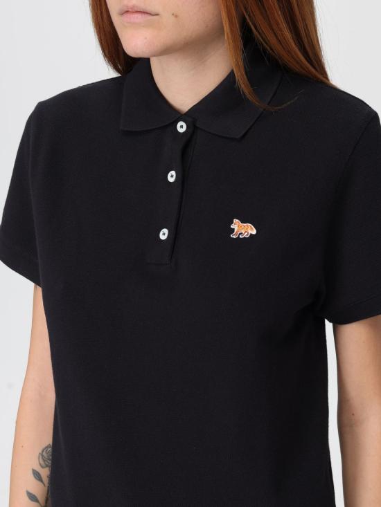 25FW 메종키츠네 베이비폭스 오버사이즈 폴로 티셔츠 OW00207KP0001 P199 Black - MAISON KITSUNE