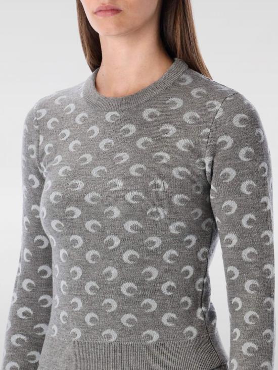 25FW 마린세르 문 자카드 니트 스웨터 WTK014BCKNI0530 GR60 Grey - MARINE SERRE