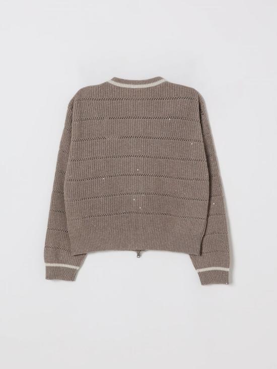 25FW [키즈] 브루넬로 쿠치넬리 풀오버 BBMM76806 CQS59 Beige - BRUNELLO CUCINELLI