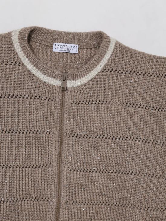 25FW [키즈] 브루넬로 쿠치넬리 풀오버 BBMM76806 CQS59 Beige - BRUNELLO CUCINELLI