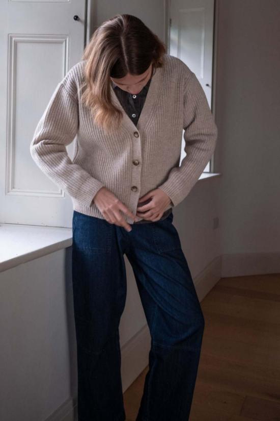  Bibico 가디건 비비코 아미타 리브드 카디건 내추럴 - OTHER BRANDS