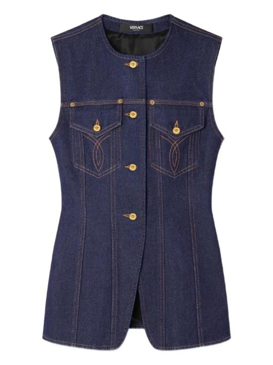 25FW 베르사체 민소매 티셔츠 96019 10208801A15341 95488 BLUE