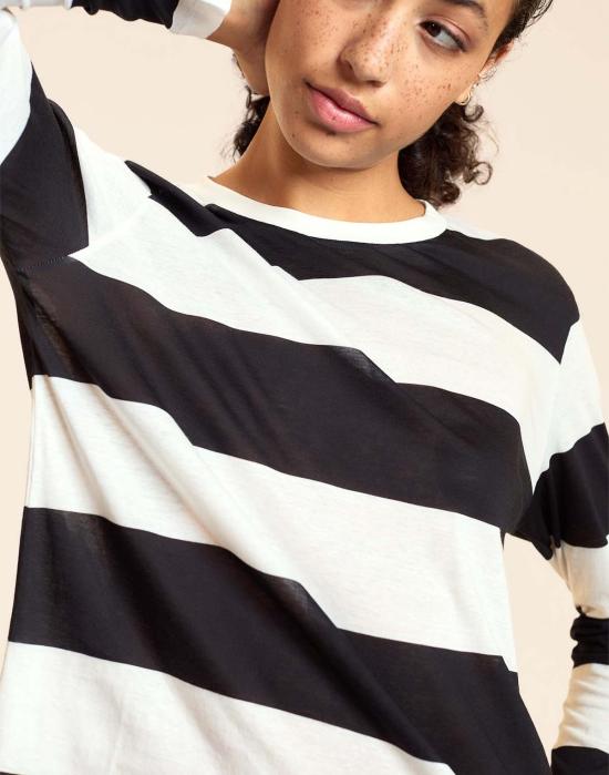  신시아 로리 긴팔 티셔츠 신시아 로울리 긴팔 에브리데이 티셔츠 블랙/화이트 - CYNTHIA ROWLEY