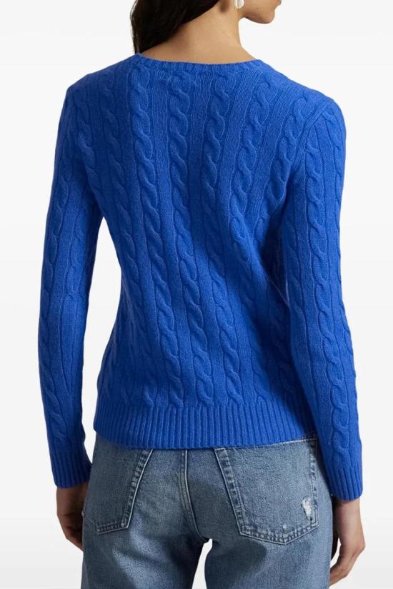 25FW 폴로 랄프로렌 폴로 자수 케이블 니트 스웨터 211971865006 BLUE - POLO RALPH LAUREN