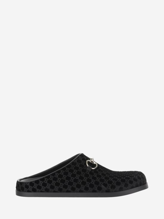 25FW 구찌 벨벳 홀스빗 뮬 837130FAEUF1000 BLACK DOM