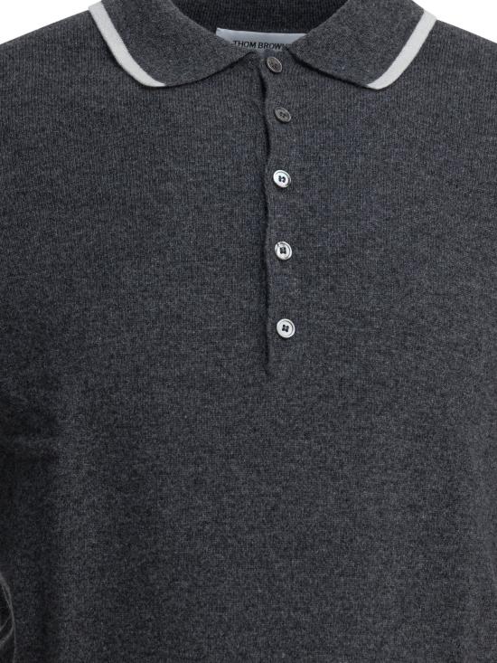 25FW 톰브라운 폴로 티셔츠 MKP150AY2001035 Black - THOM BROWNE
