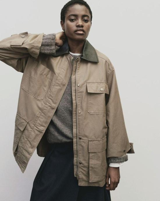  미정박 자켓 미정 박 콘트라스트 칼라 워크 재킷 - MIJEONG PARK