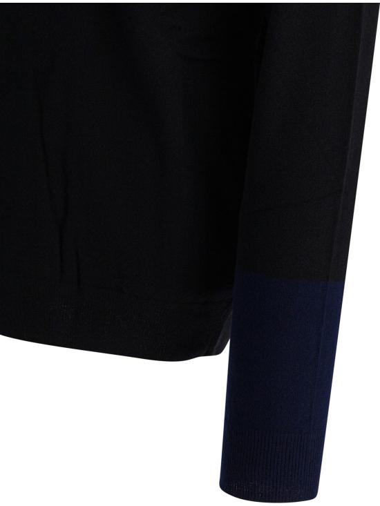 25FW 꼼데가르송 컬러블록 스웨터 FZ N112 PER1 BLACK NAVY - COMME DES GARCONS