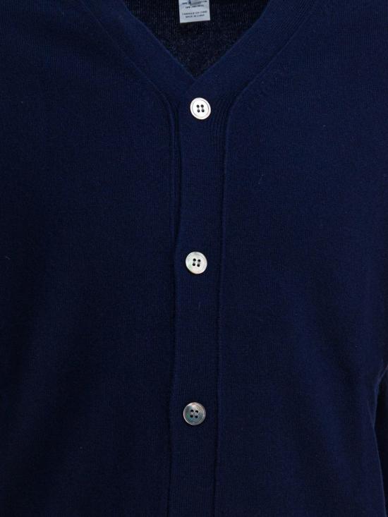 25FW 꼼데가르송 파인 니트 버튼업 가디건 FZ N109 PER2 NAVY TOP GREY Blue - COMME DES GARCONS