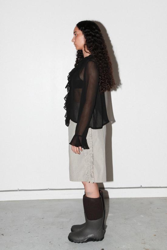  케이코 블라우스 KK Co 코일 실크 탑 오닉스 - KKCO