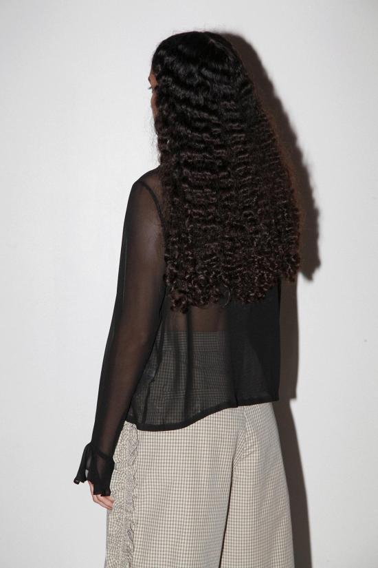  케이코 블라우스 KK Co 코일 실크 탑 오닉스 - KKCO