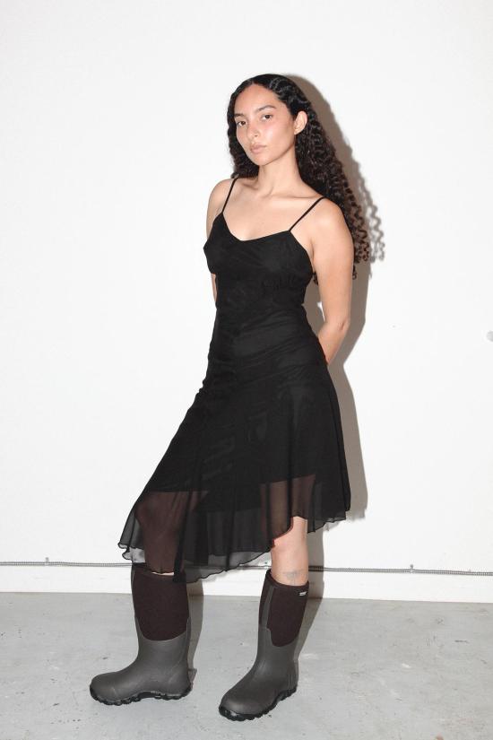  케이코 롱 원피스 KK Co 알파인 실크 드레스 오닉스