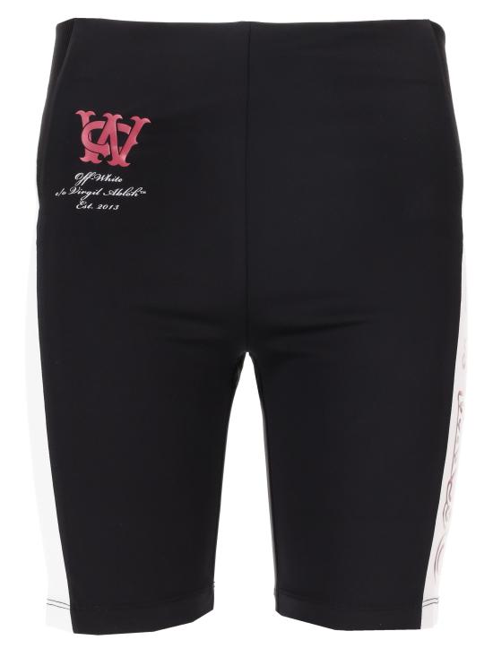 26FW 오프화이트 숏팬츠 OWCB05HF25JER001 1001 BLACK WHITE