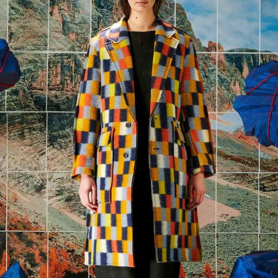  헨릭 빕스코브 코트 Henrik Vibskov 플랫  브러쉬드 스퀘어