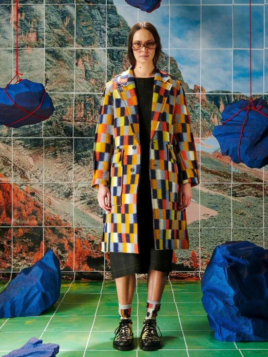  헨릭 빕스코브 코트 Henrik Vibskov 플랫  브러쉬드 스퀘어 - HENRIK VIBSKOV