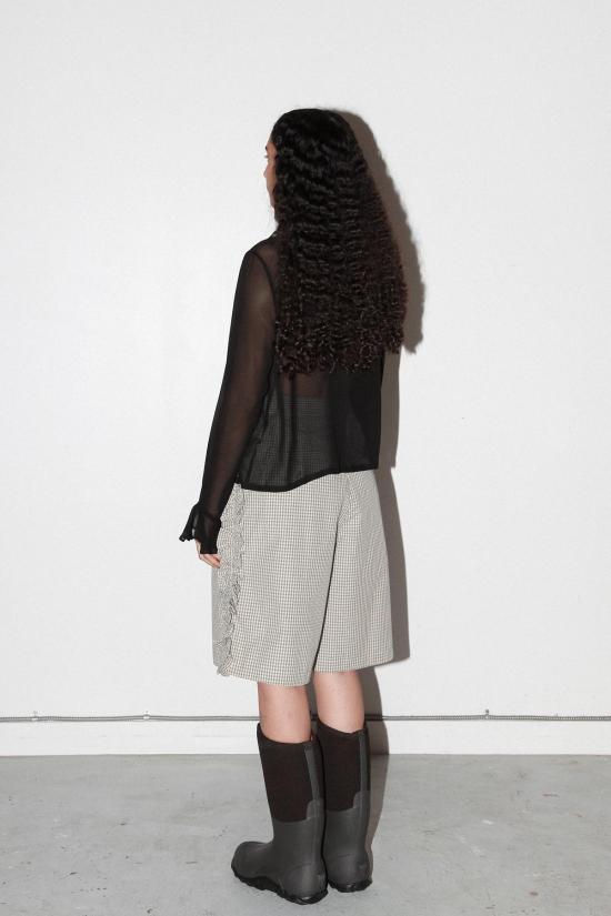  케이코 숏팬츠 KK Co 러플 스코리아 숏 크림 플레드 - KKCO