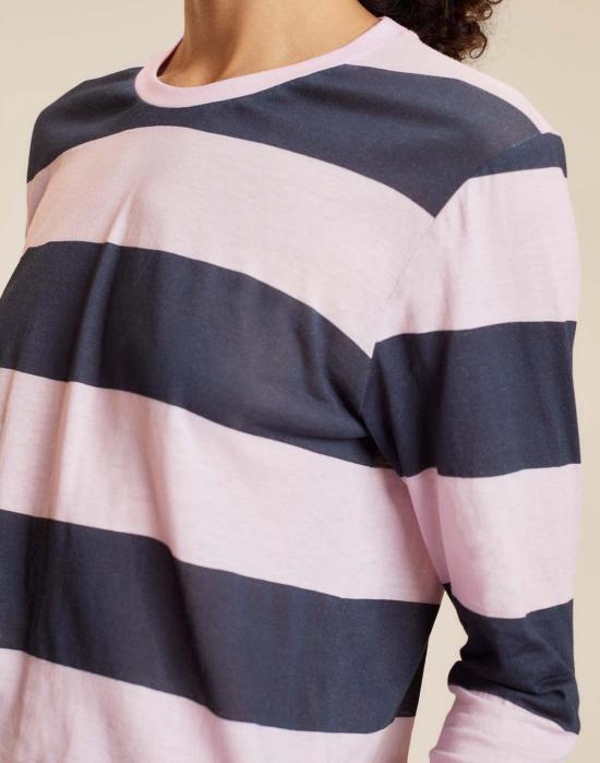  신시아 로리 긴팔 티셔츠 신시아 로울리 긴팔 에브리데이 티셔츠 핑크/네이비 - CYNTHIA ROWLEY